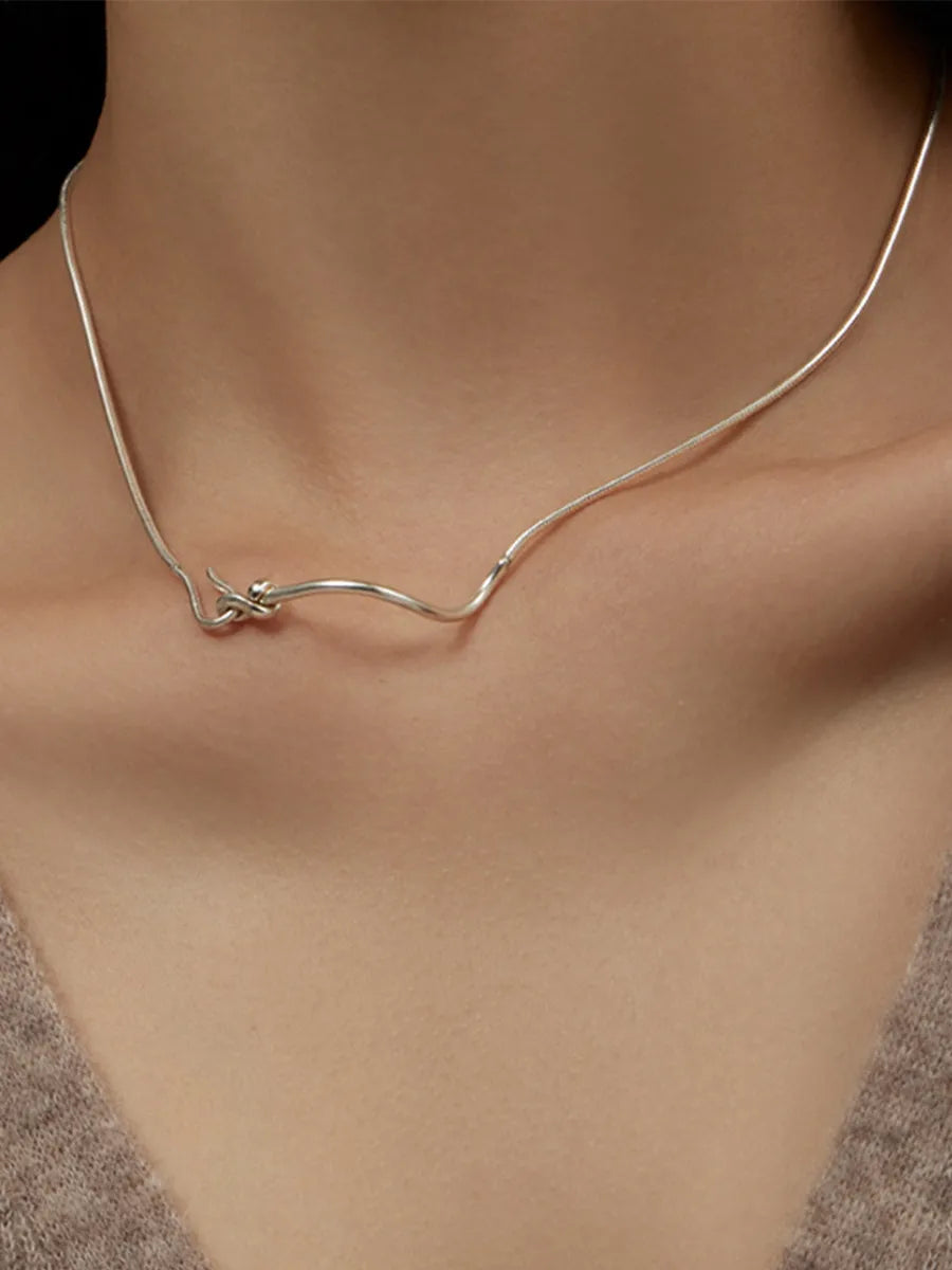 Necklaces Craft Reviews-Simple Style Geometric Sterling Silver Plating Necklace