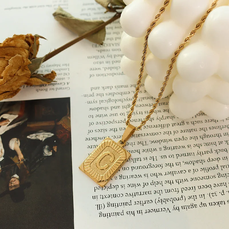 P154-C Letter Gold Necklace 50cm