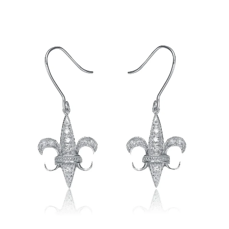 Earrings Spark Tips-Classic Fleur de lis Drop Earrings