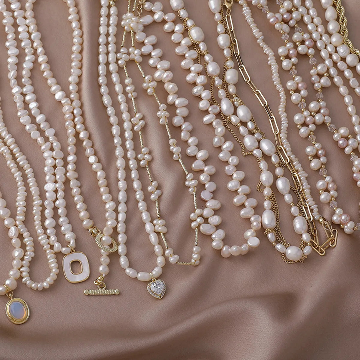 Necklaces For Jewelry Pros-Alloy Freshwater Pearl Copper Fashion Solid Color Irregular Necklace