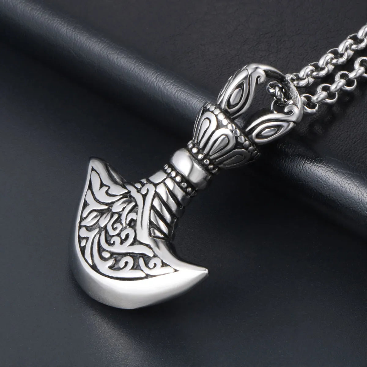 Best Soft Necklaces-Hip-Hop Retro Punk Axe Monogram 304 Stainless Steel Polishing Men'S Pendant Necklace