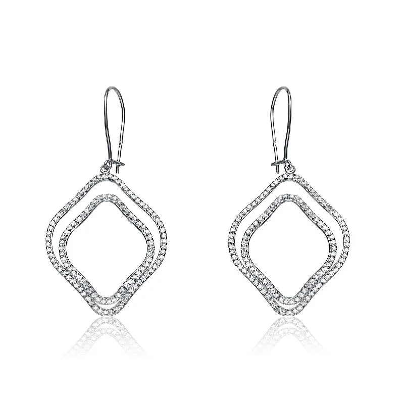 Most Sturdy Earrings-Sterling Silver Double Dangle Earrings