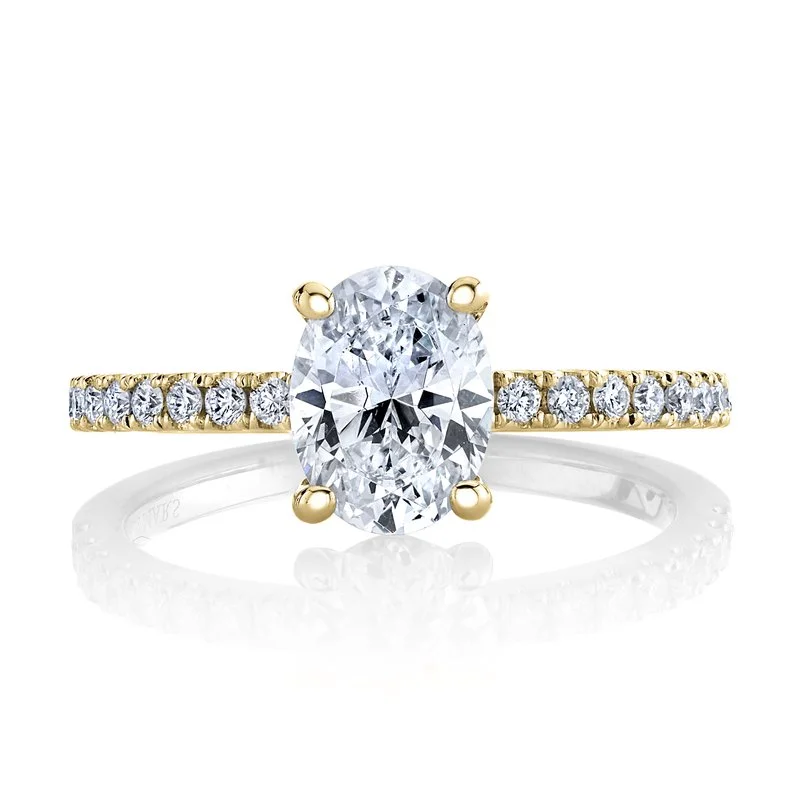 Rings With Wave Patterns-Solitaire Ring Setting With Diamond Band