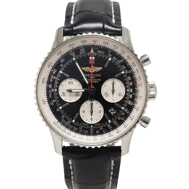 Watches For Sunny Outings-Breitling Navitimer 43mm Black Dial Watch Ref# AB0120