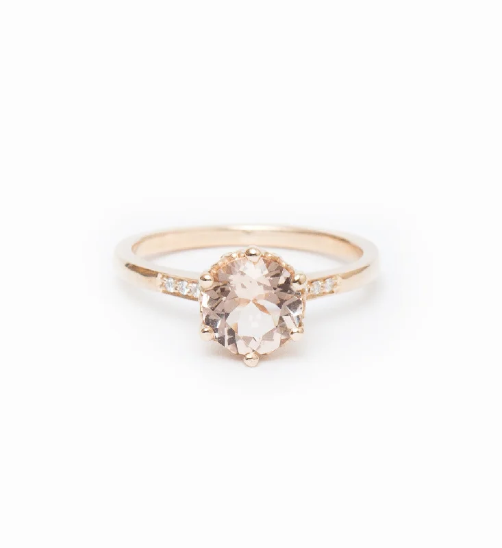 Sustainable Rings-Peach Morganite Hazeline Solitaire Ring