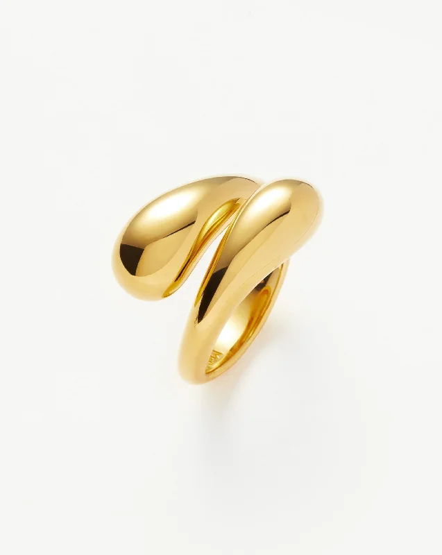 Rings Store Tips-Savi Sculptural Crossover Ring | 18ct Gold Vermeil