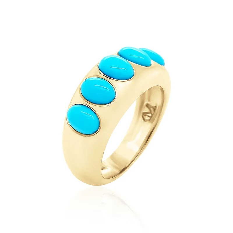 Best Easy Rings-Turquoise Oval Nomad Dome Ring