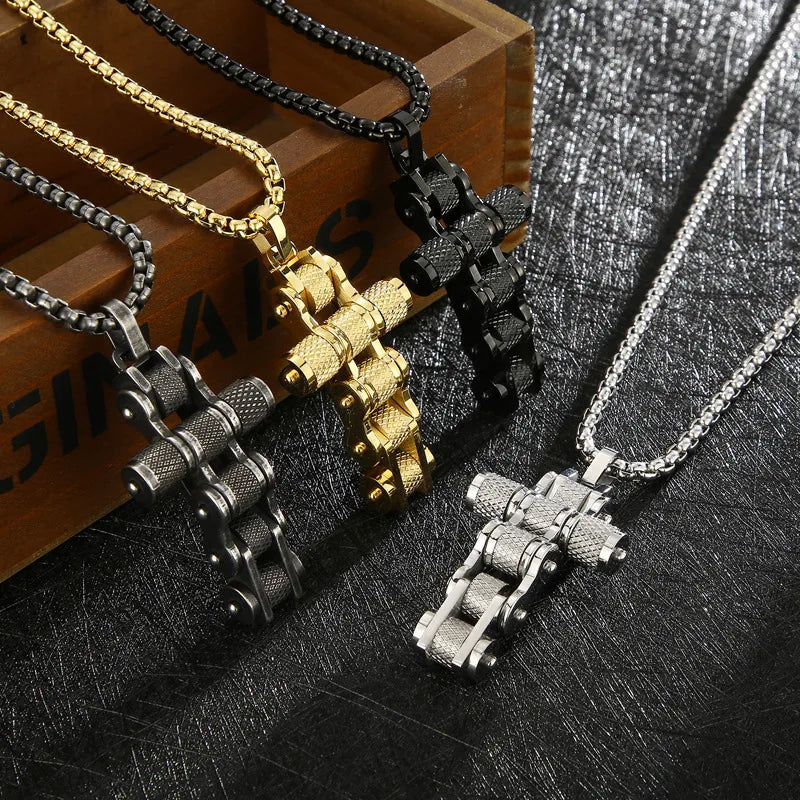 Best Buy Necklaces-Hip-Hop Cross Titanium Steel Plating Men'S Pendant Necklace