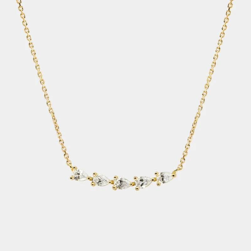 Gold 5 Water Drop Necklace