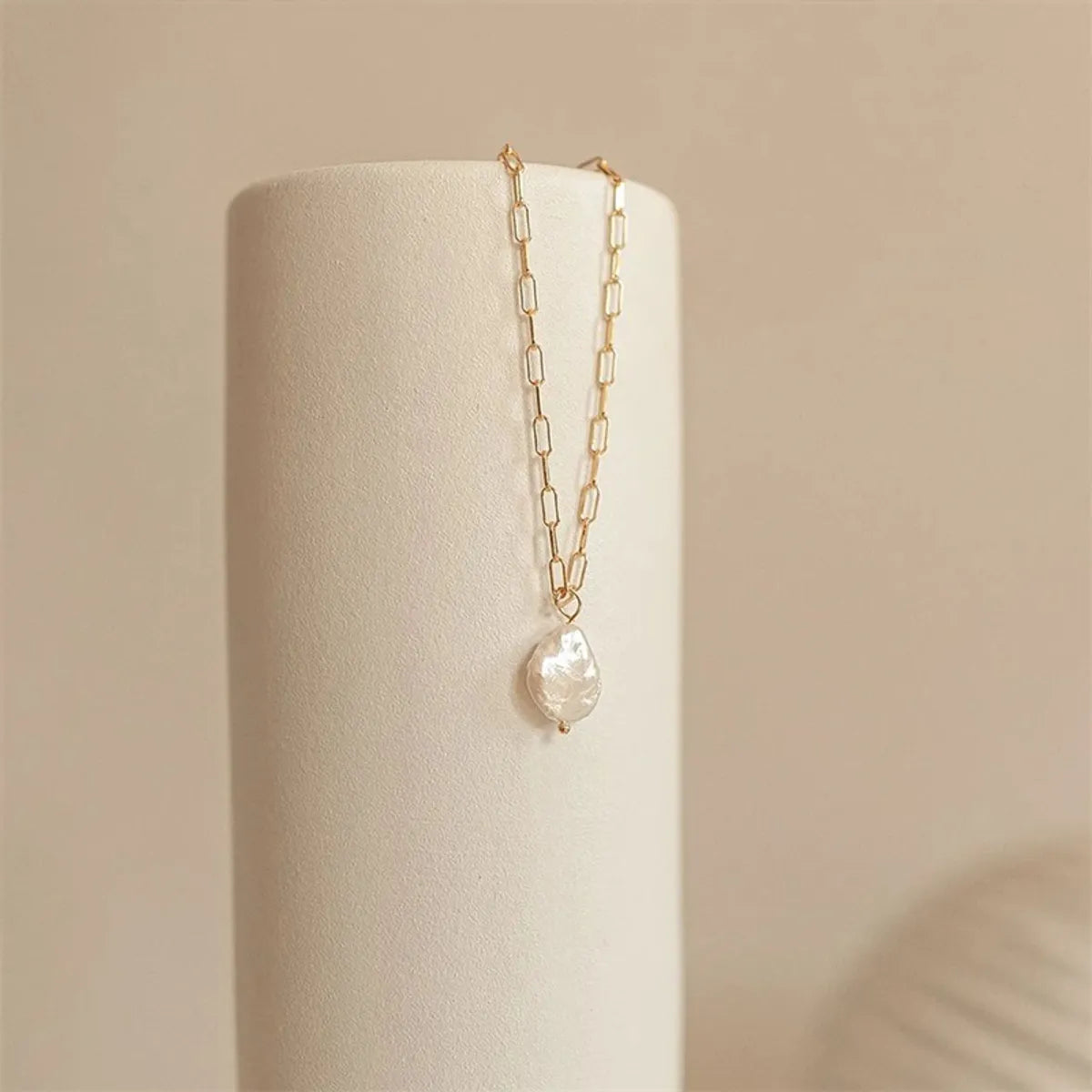 Necklaces Sparkle Rating-Fashion Water Droplets Stainless Steel Pendant Necklace Pearl Stainless Steel Necklaces