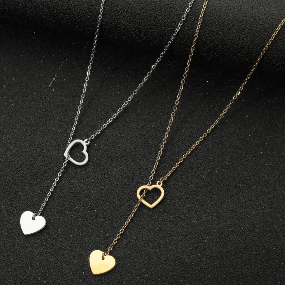 Necklaces For Crowd Events-Simple Style Heart Shape Stainless Steel Plating Pendant Necklace