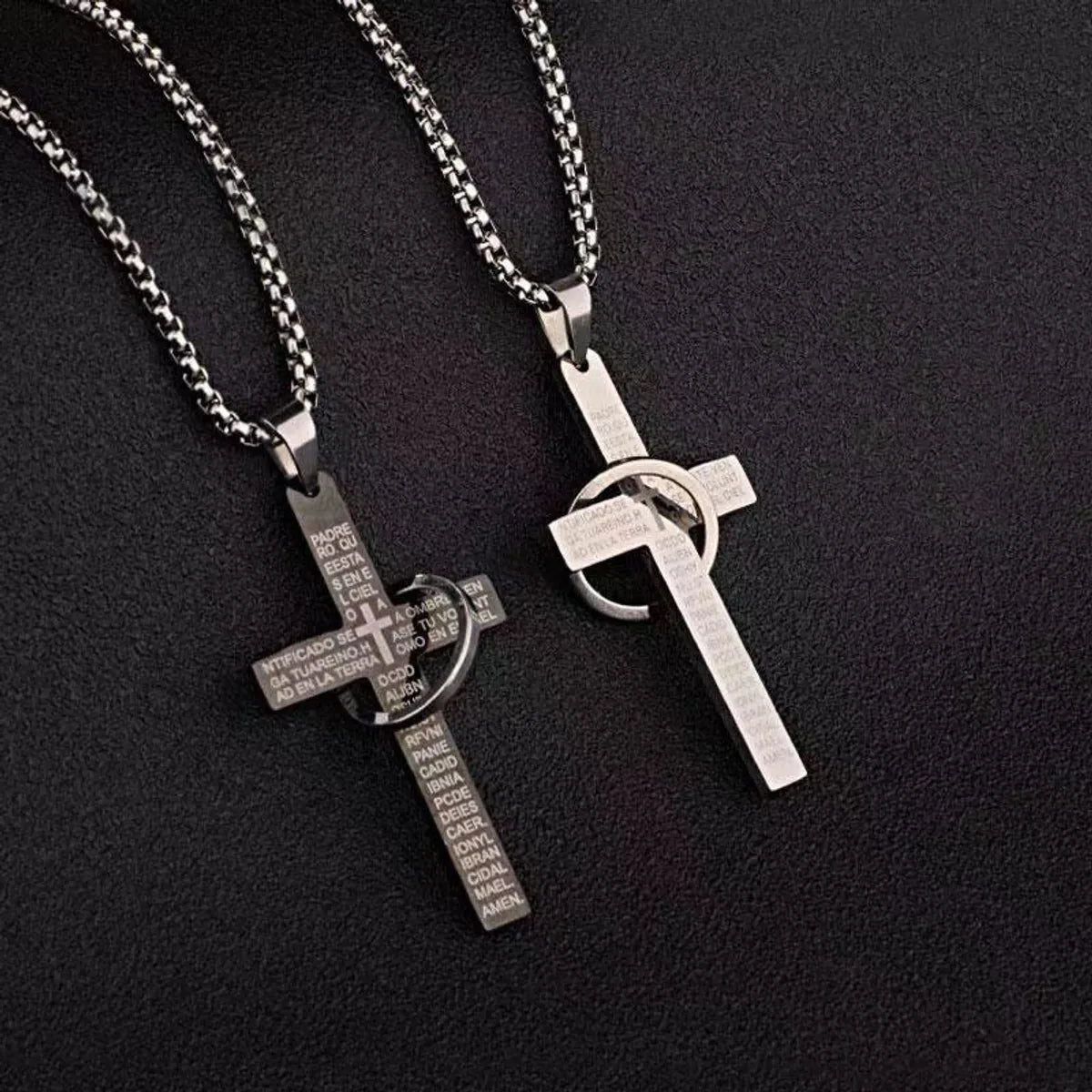 Best Gleam Necklaces-Punk Streetwear Cross Alloy Plating Unisex Charms Pendant Necklace