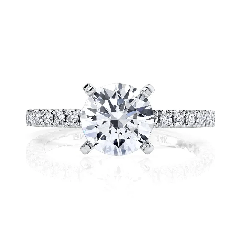 Rings Fit Rating-Solitaire Ring Setting With Diamond Band