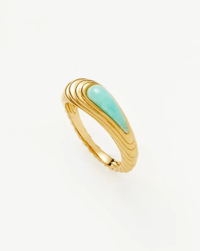 Rings Strength Rating-Wavy Ridge Gemstone Stacking Ring