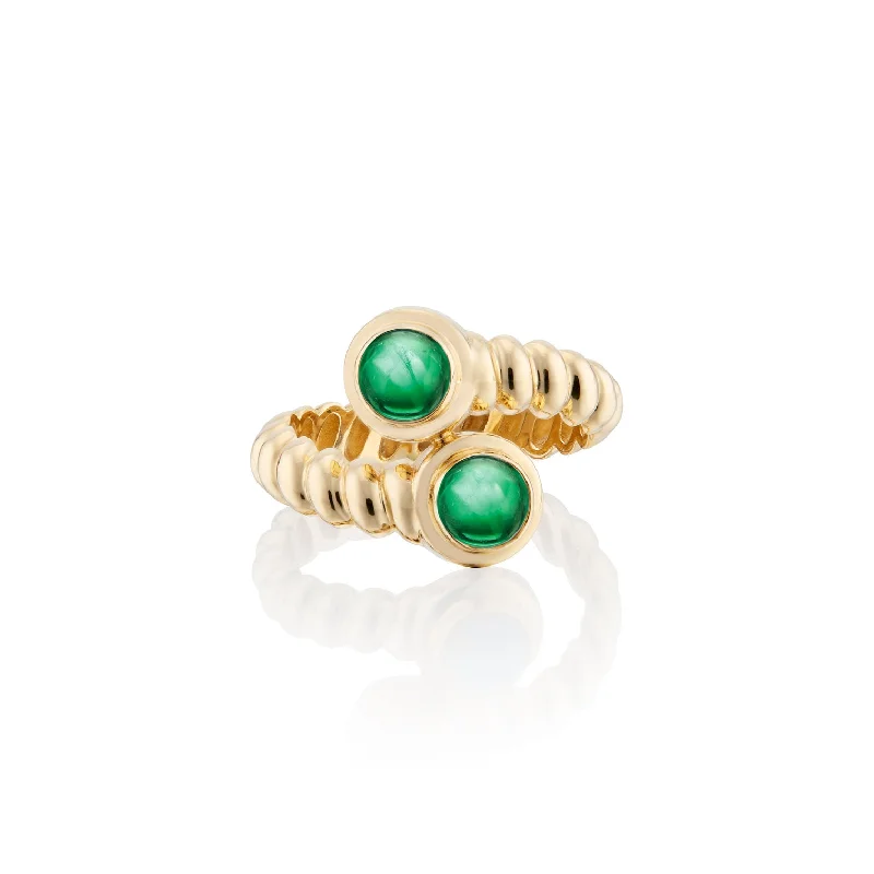 Rings For Grad Nights-Eden Moi & Toi Ring with Emeralds