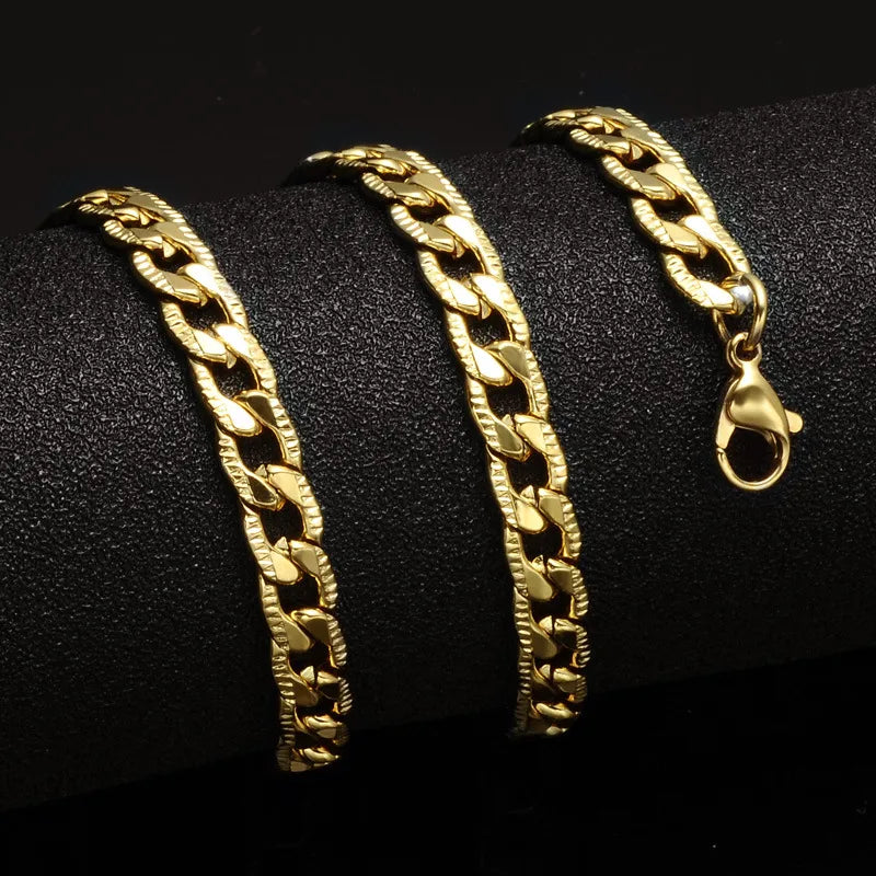 Necklaces Lock Strength-Streetwear Solid Color 304 Stainless Steel Polishing Plating Men'S Necklace