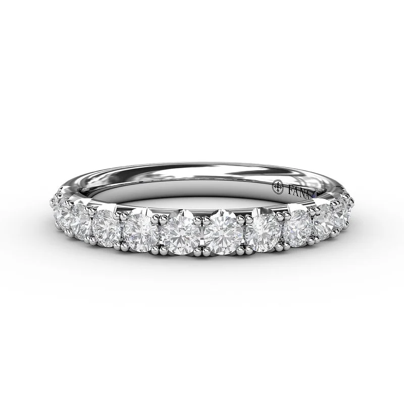 Rings Size Advice-Diamond French Set Wedding Band in 14K White Gold