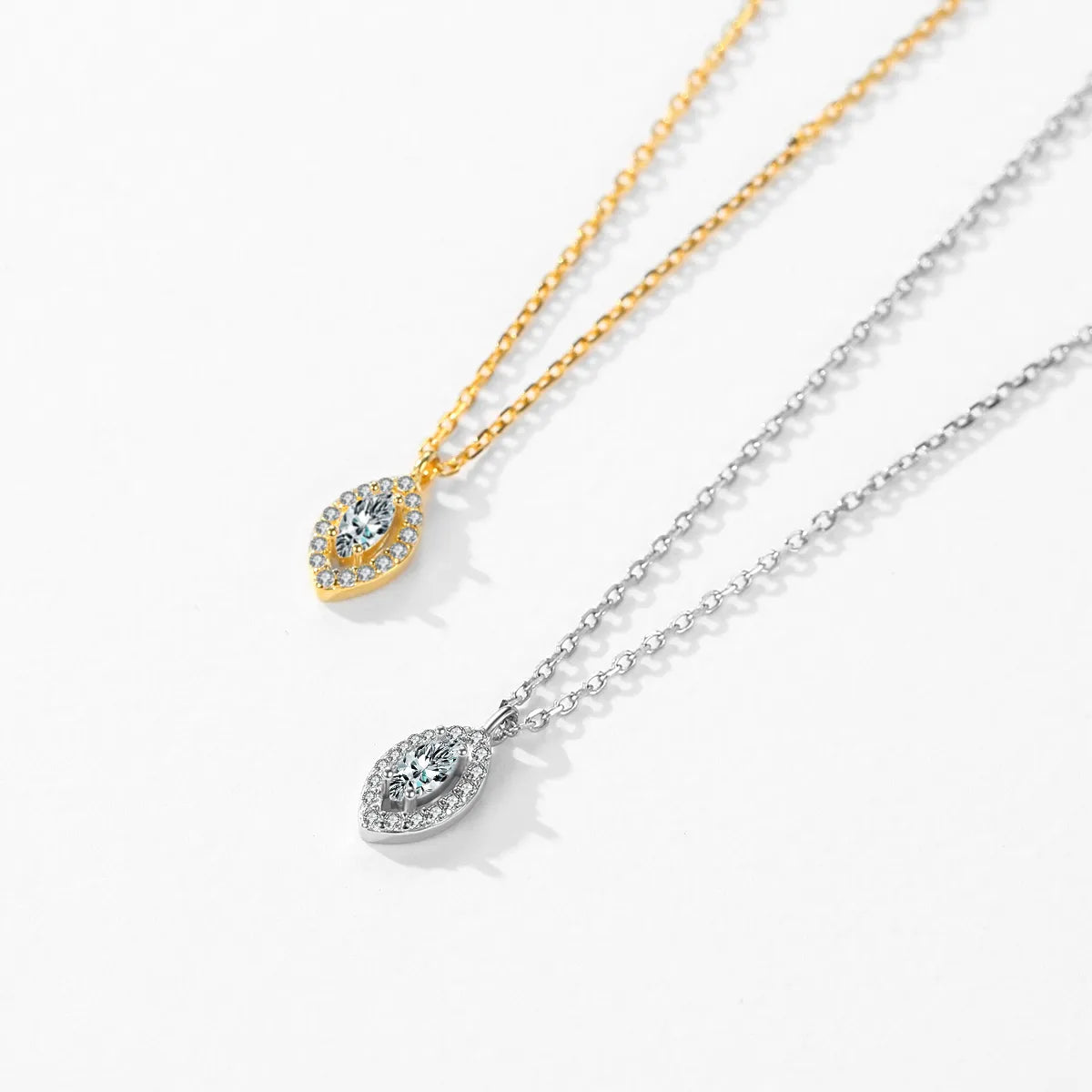 Necklaces Drop Options-Simple Style Eye Sterling Silver Plating Zircon 14k Gold Plated Pendant Necklace