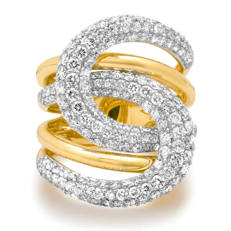 Rings Repair Guide-The Big Diamond & Gold Swirl Statement Ring