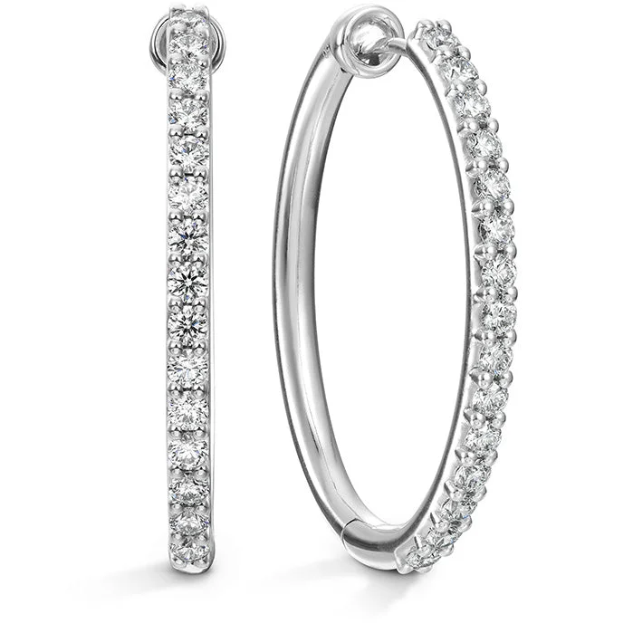 Earrings For Fast Use-Hearts On Fire Classic Hoop Large Diamond Earrings