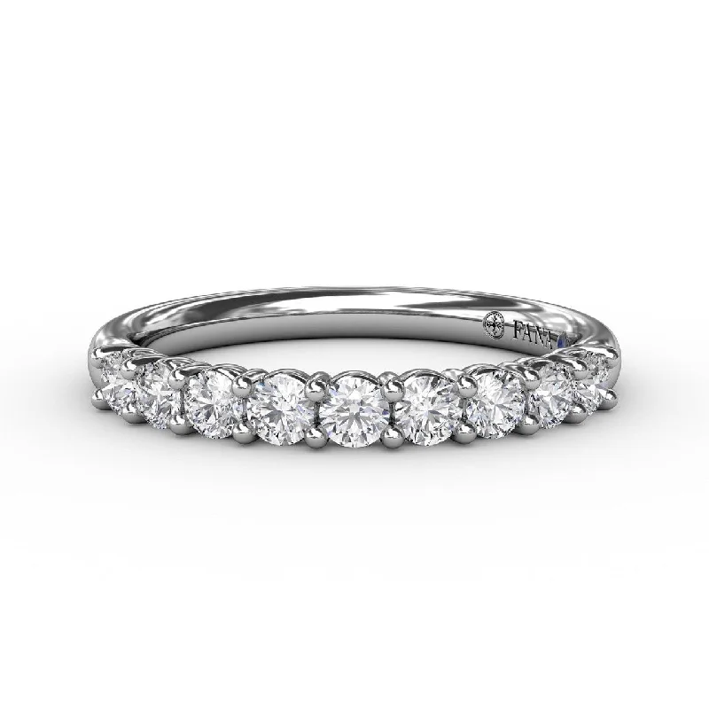 Rings Glint Advice-Diamond Wedding Band in 14K White Gold