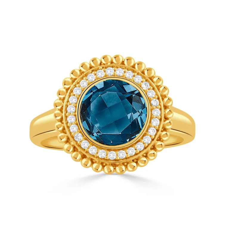 Rings For Club Nights-Doves by Doron Paloma Justinian Collection Blue Topaz Ring