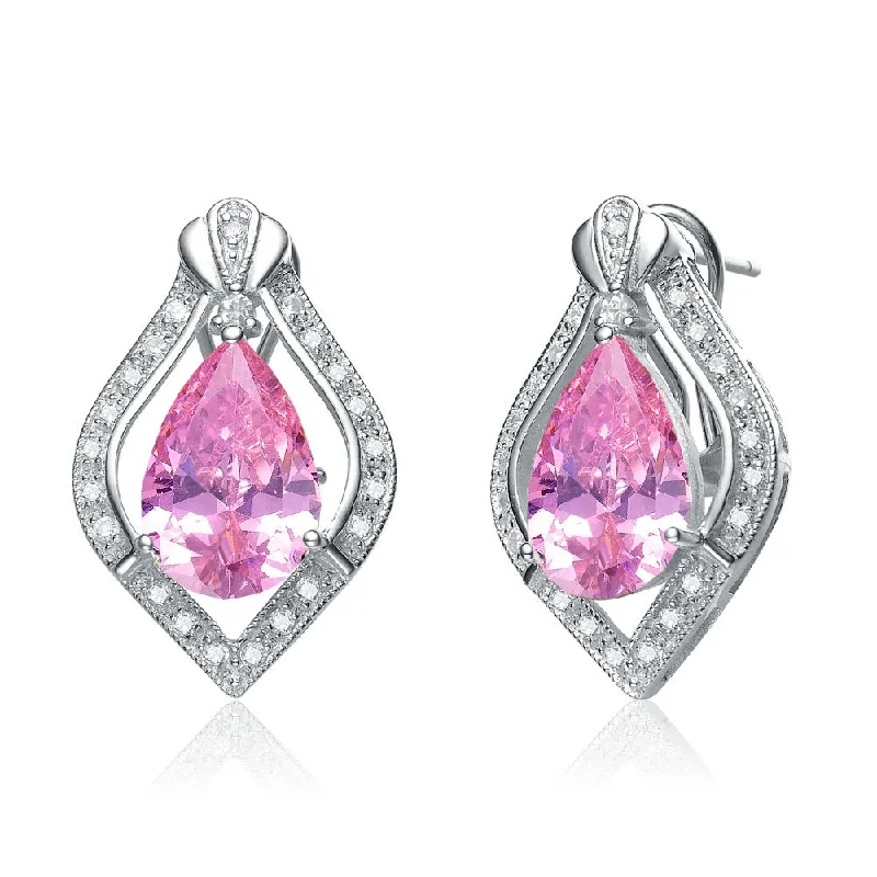 Earrings Gleam Guide-Palais Damask Teardop Malibu Pink Earrings