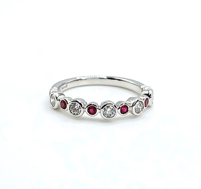 Rings For Icy Days-NoVell 18k White Gold Ruby and Diamond Ring