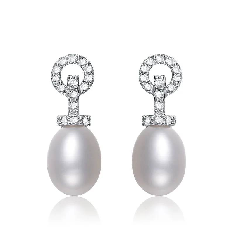 Best Firm Earrings-Brigitte Constance Pearl Drop Earrings