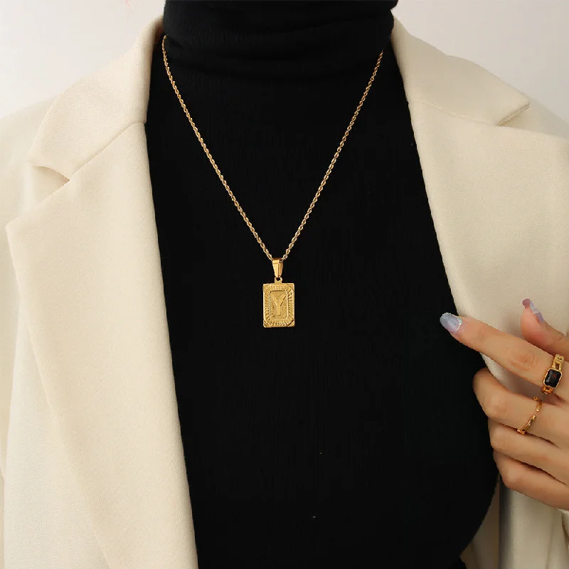 P154-Y Letter Gold Necklace 50cm