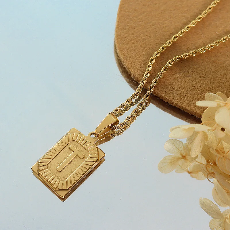 P154-T Letter Gold Necklace 50cm