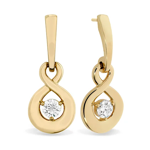 Earrings For Bronze Lovers-Hearts On Fire Optima Single Diamond Drop Earrings