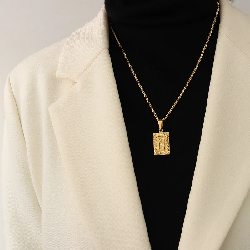 P154-N Letter Gold Necklace 50cm