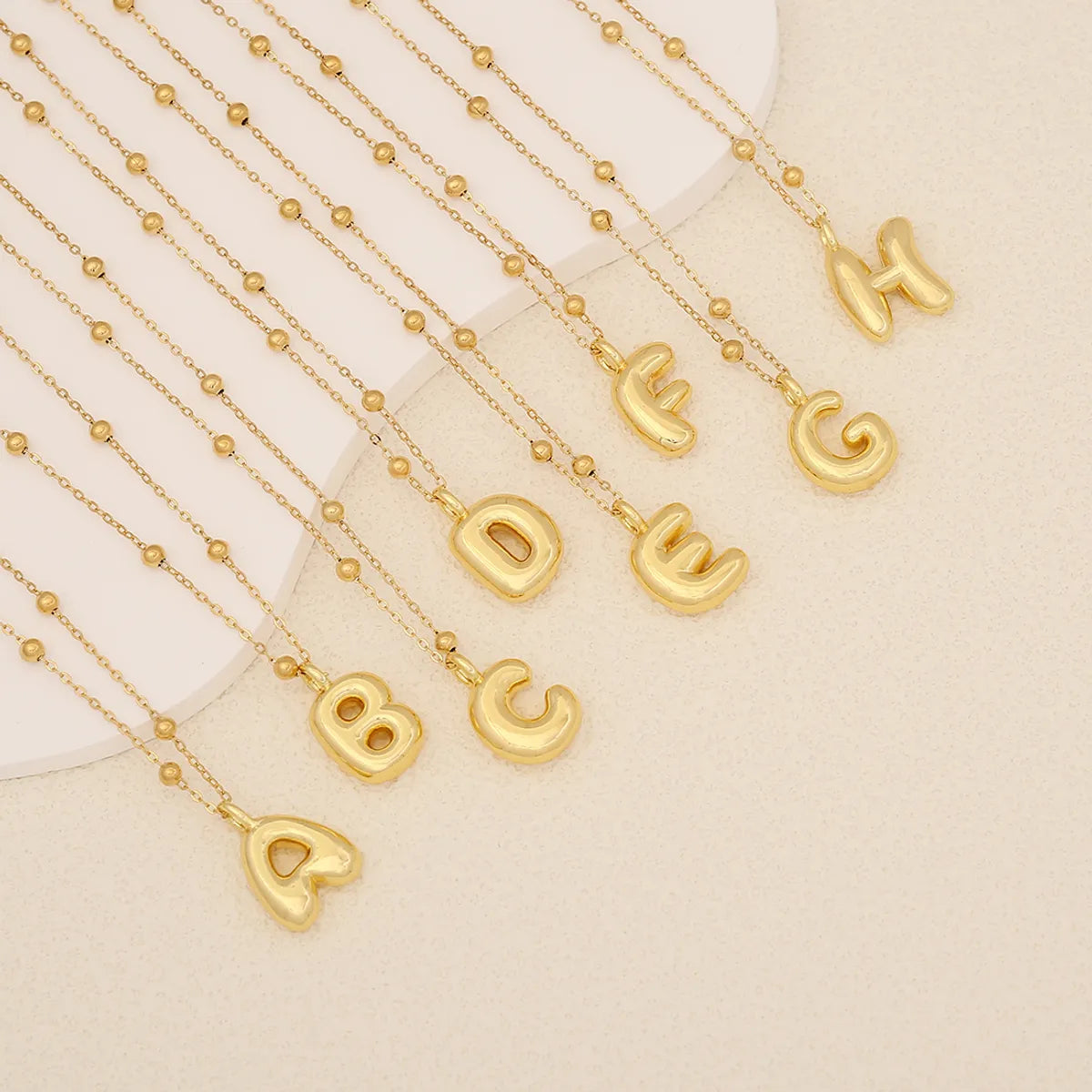 Necklaces With Fun Shapes-Simple Style Letter Stainless Steel Copper Plating Pendant Necklace