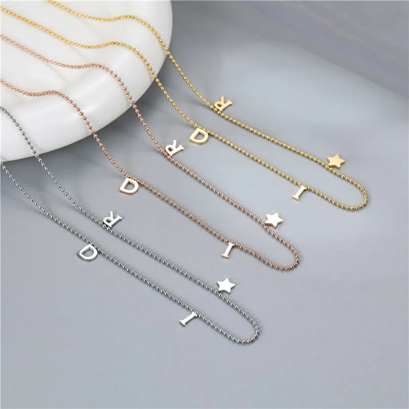 Necklaces Life Tips-Fashion Letter Star 304 Stainless Steel Plating Gold Plated Women'S Pendant Necklace