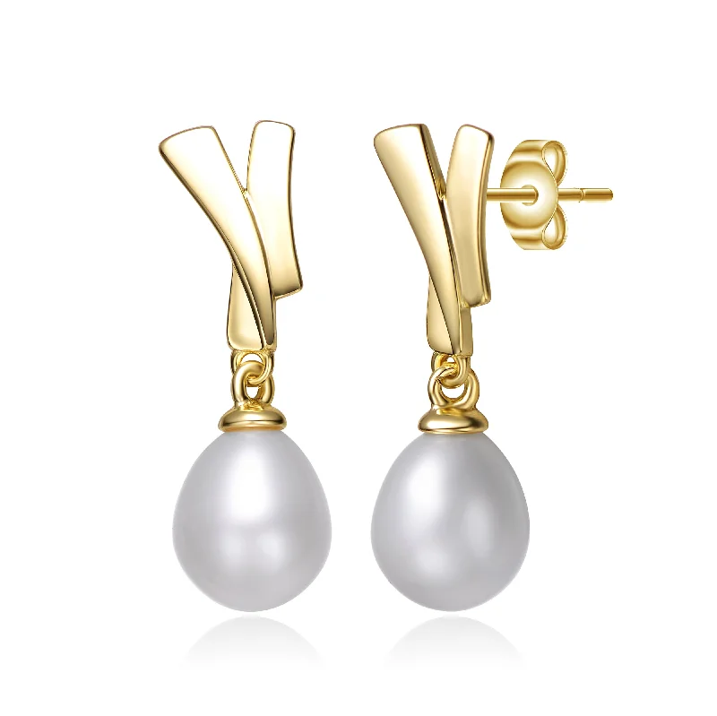 Earrings Keep Guide-Delphine Golden Ribbons Pearl Earrings