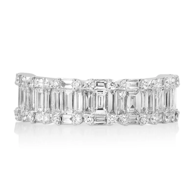 Rings For Broad Taste-Diamond Baguette Illusion Band Ring