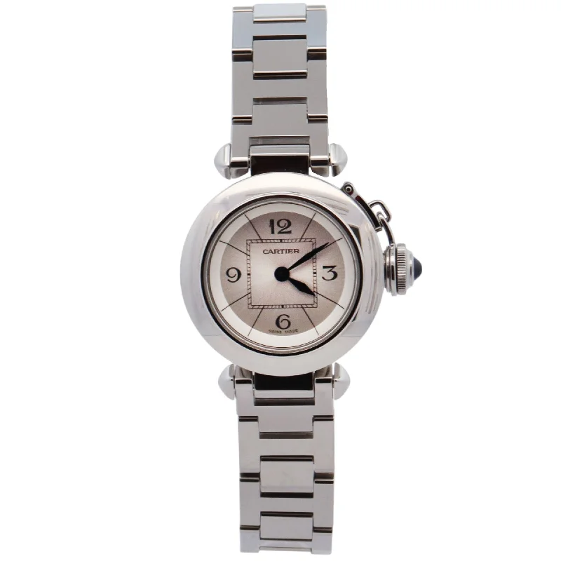 Watches For Dressy Nights-Cartier Pasha 27mm Silver Dial Watch Ref# W3140007