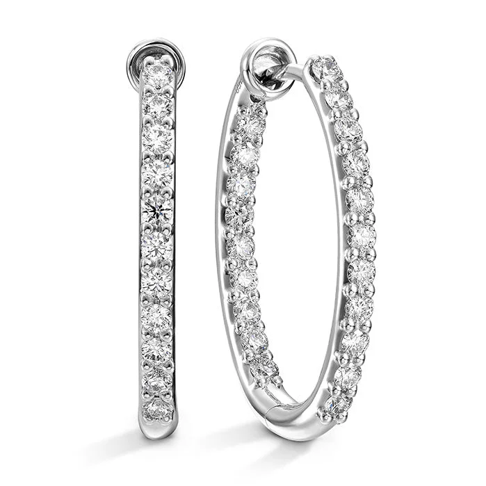 Earrings Coverage Details-Hearts On Fire Classic Inside Out Hoop Medium Diamond Earrings