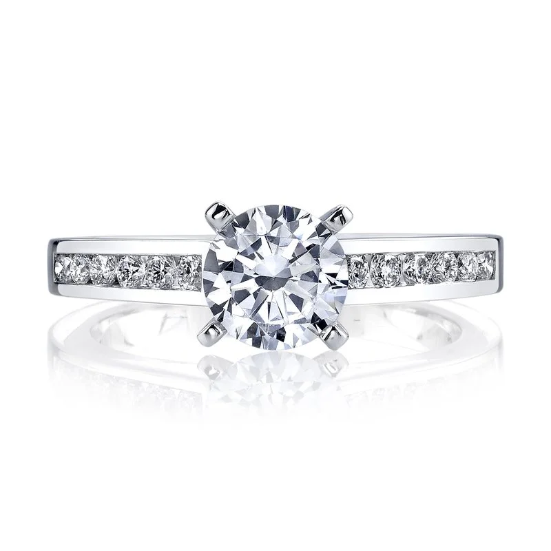 Small Rings For Grace-Solitaire Ring Setting With Channel Set Diamond Band