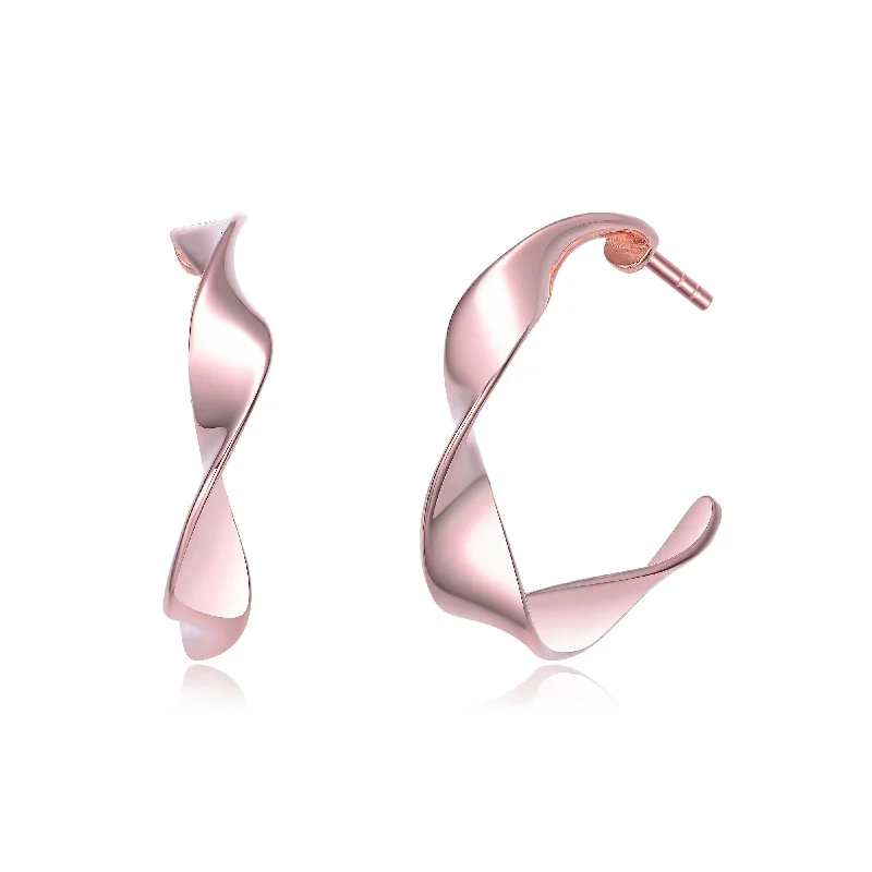 Earrings For Humid Days-Classy Sterling Silver Twisted Hoop Earrings