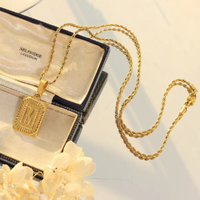 P154-M Letter Gold Necklace 50cm