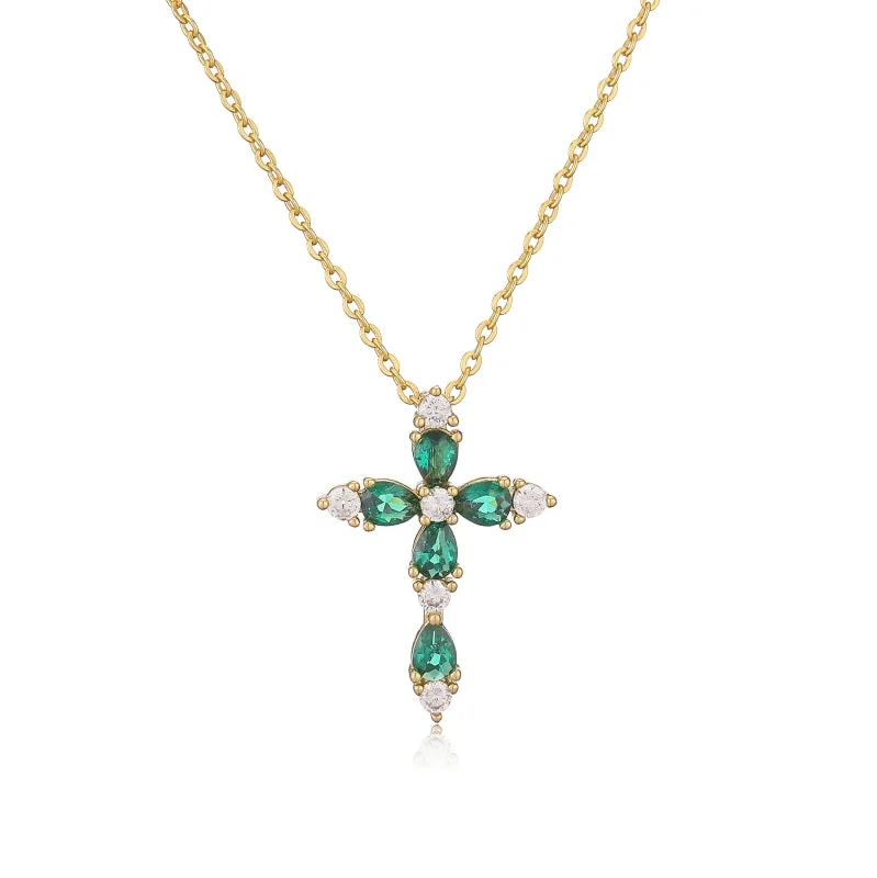 Gold Green Diamond Necklace