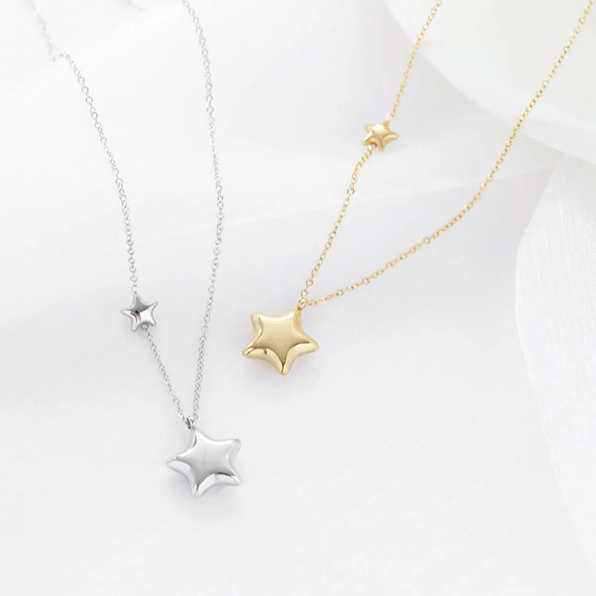 Necklaces For Tassel Fun-Fashion Star Titanium Steel Necklace Plating Stainless Steel Necklaces 1 Piece