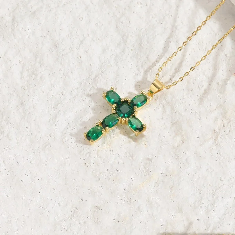 Green Zircon Cross