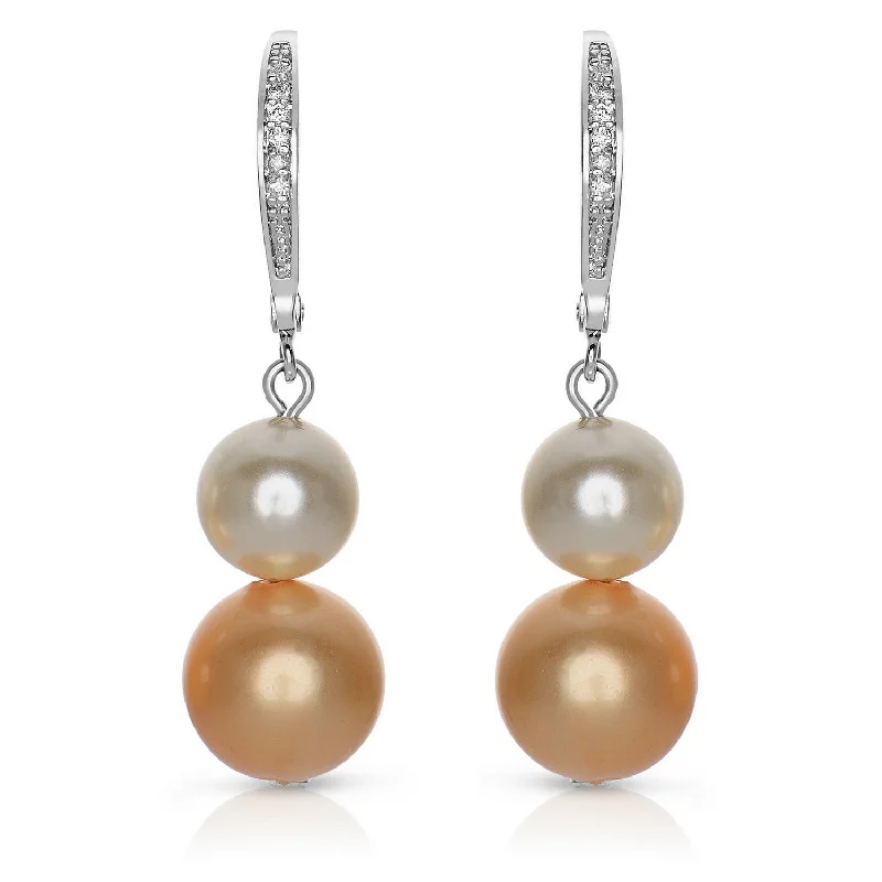 Earrings Fashion Tips-Marguerite Pearl And Cubic Zirconia Drop Earrings