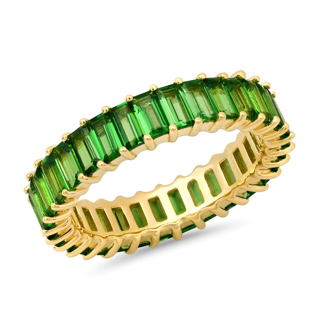 Rings Base Guide-Tsavorite Vertical Baguette Eternity Band Ring