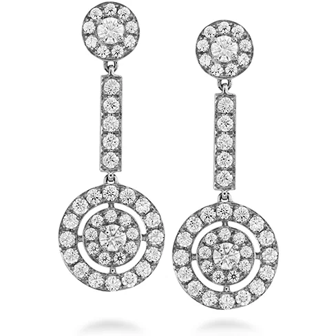 Super Bold Earrings-Hearts On Fire Inspiration Double Halo Drop Diamond Earrings