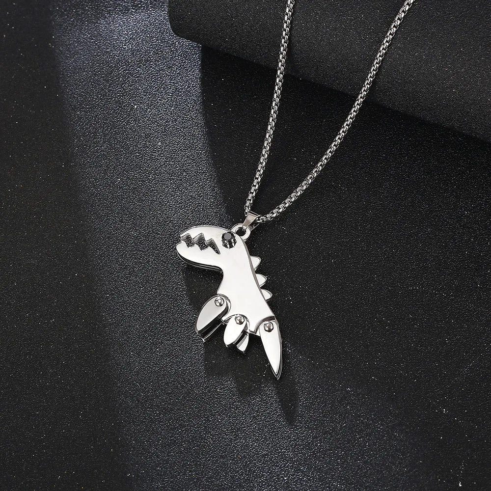 Necklaces For Party Shine-Modern Style Streetwear Dinosaur 304 Stainless Steel Polishing 18K Gold Plated Unisex Pendant Necklace