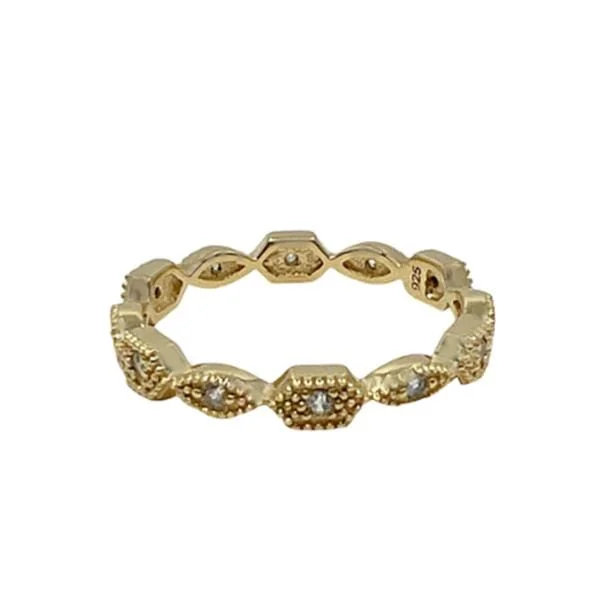 Rings Deal Tips-CZ 'Unique' Ring: Gold Vermeil and CZ: Sizes 6-8 (RG1/455/_)